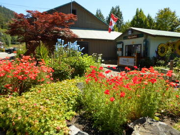 The Pender Harbour Visitor Info Booth is located in the heart of Madeira Park next to the Community Hall and Gardens. Photo by Annelise Sorg